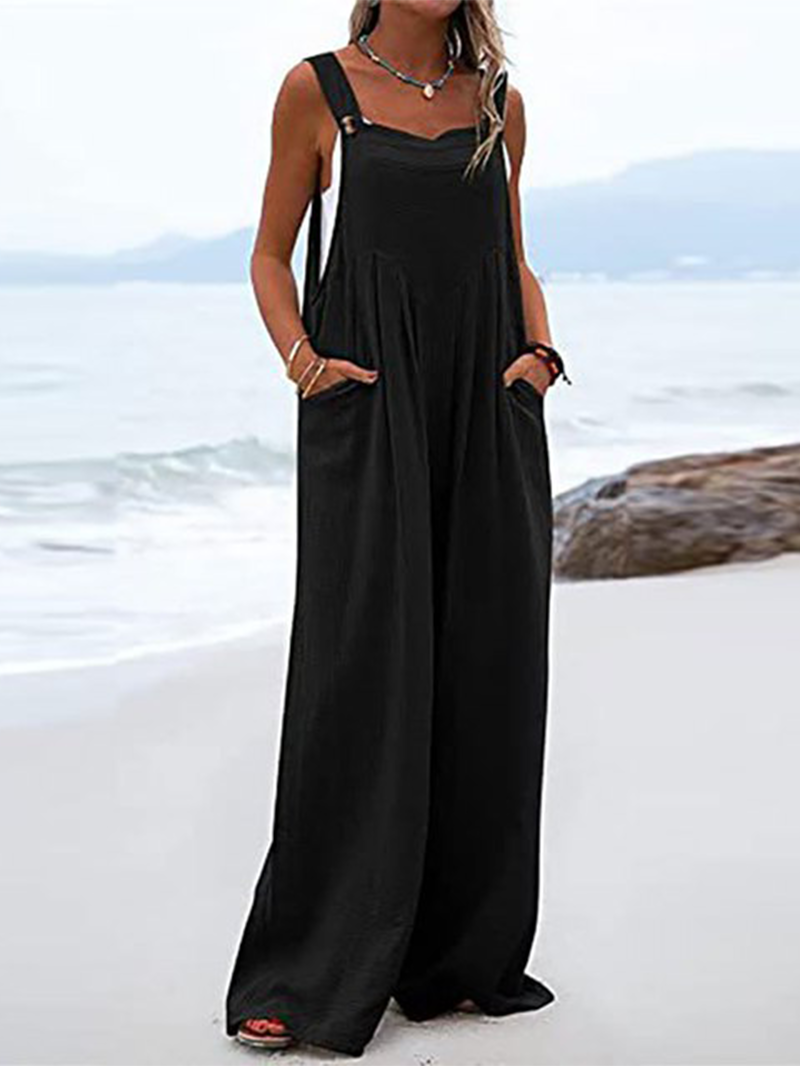 Funki Findz | Pants | Women's Elegant Wide Leg Bib Romper