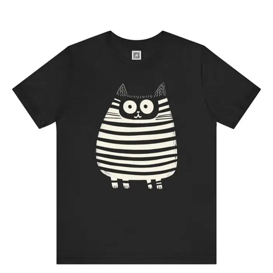 Funki Findz | Shirts | Unisex Cute Striped Cat Printed T-Shirt