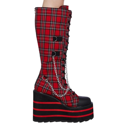 Funki Findz | Boots | Women's Canvas Platform Wedge Sneakers