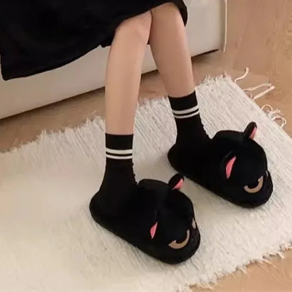 Funki Findz | Shoes | Women's Black Cat Winter Soft Slippers