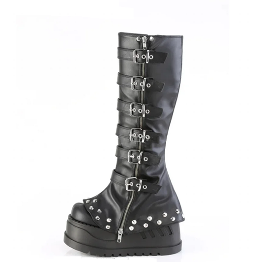 Funki Findz | Boots | Women's Gothic Punk Buckle Zip Boots
