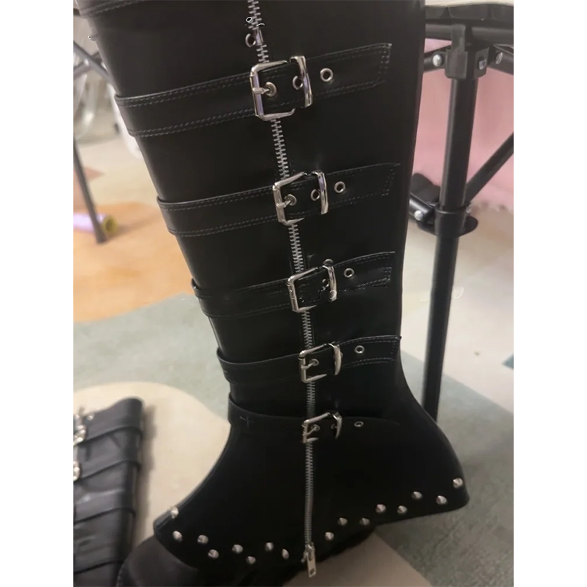 Funki Findz | Boots | Women's Gothic Punk Buckle Zip Boots