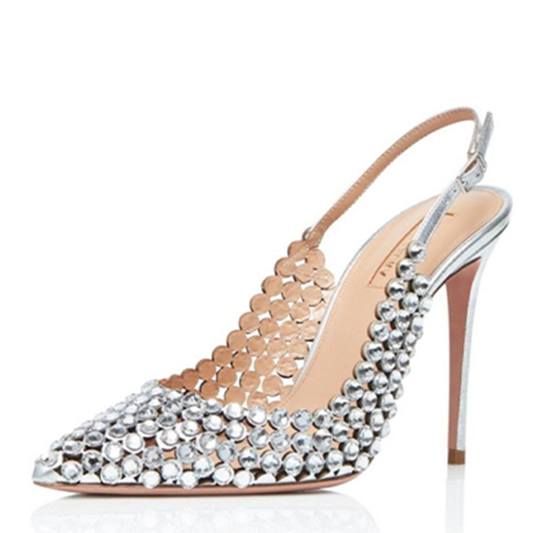 Funki Findz | Shoes | Women's Metallic Bling Bridal Slingbacks