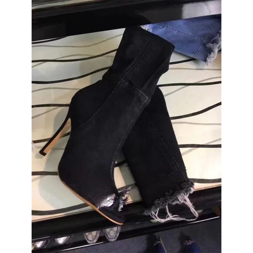 Funki Findz | Boots | Women's Denim Over Knee Stiletto Boots