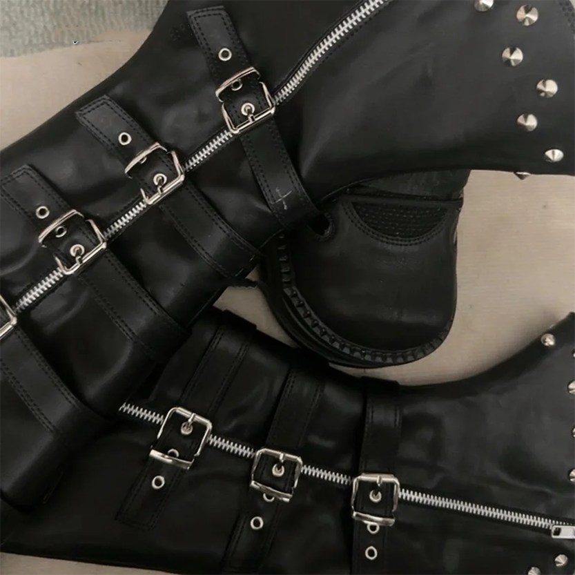 Funki Findz | Boots | Women's Gothic Punk Buckle Zip Boots