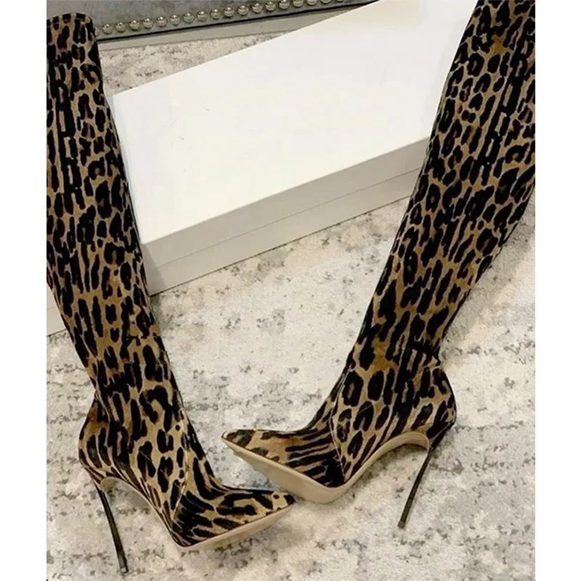 Funki Findz | Boots | Women's Leopard Print Over-Knee Boots