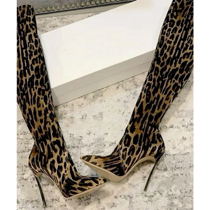 Funki Findz | Boots | Women's Leopard Print Over-Knee Boots
