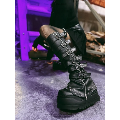Funki Findz | Boots | Women's Gothic Punk Buckle Zip Boots