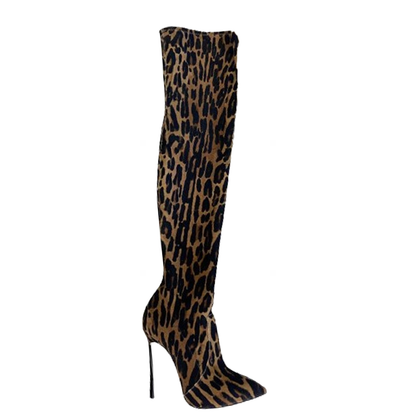Funki Findz | Boots | Women's Leopard Print Over-Knee Boots