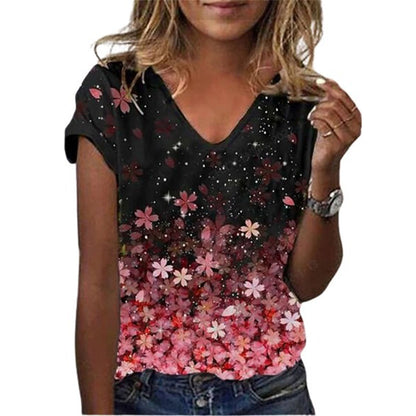 Funki Findz | Shirts | Women's Floral Print V-Neck Tunic Top | 6XL