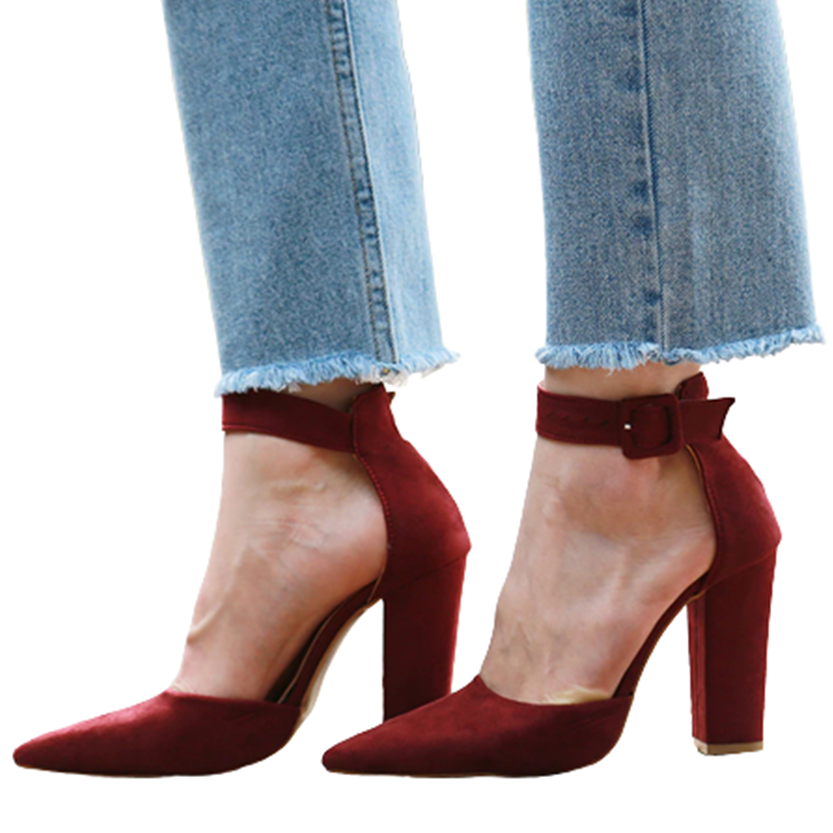 Funki Findz | Shoes | Women's High Block Heel Flock Party Shoe