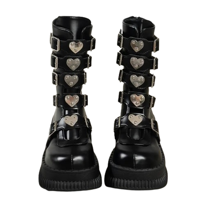 Funki Findz | Boots | Women's Gothic Mid-Calf Platform Boots