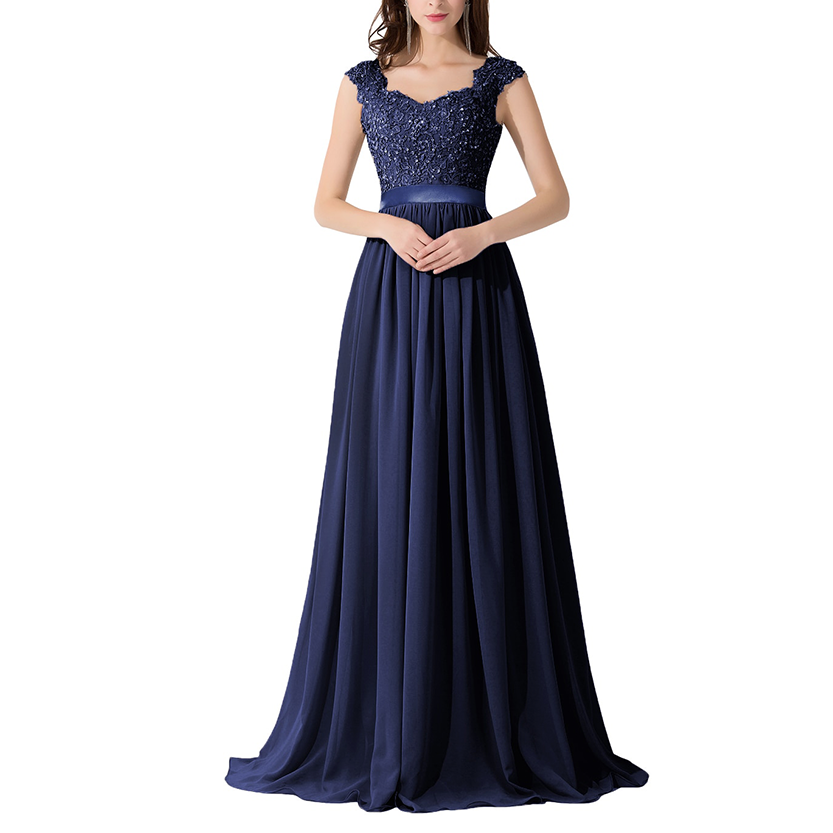 Funki Findz | Dresses | Women's Long Chiffon Satin Lace Dress