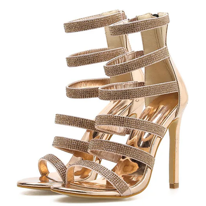 Funki Findz | Shoes | Women's Mid-calf Bling Gladiator Sandals