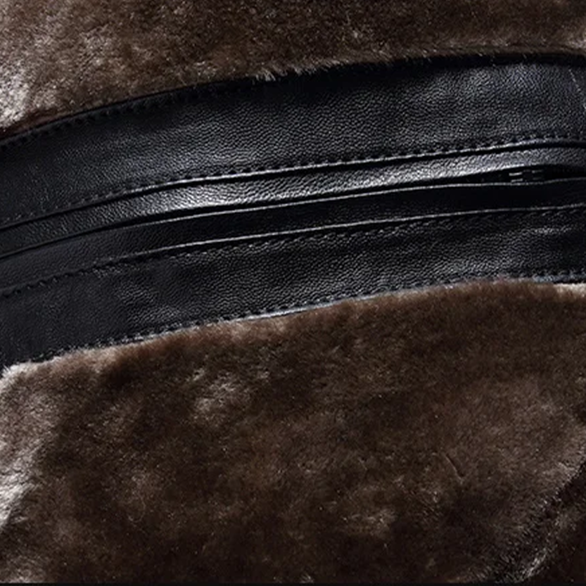 Funki Findz | Jackets | Men's Real Leather Warm Fur Collar Coat