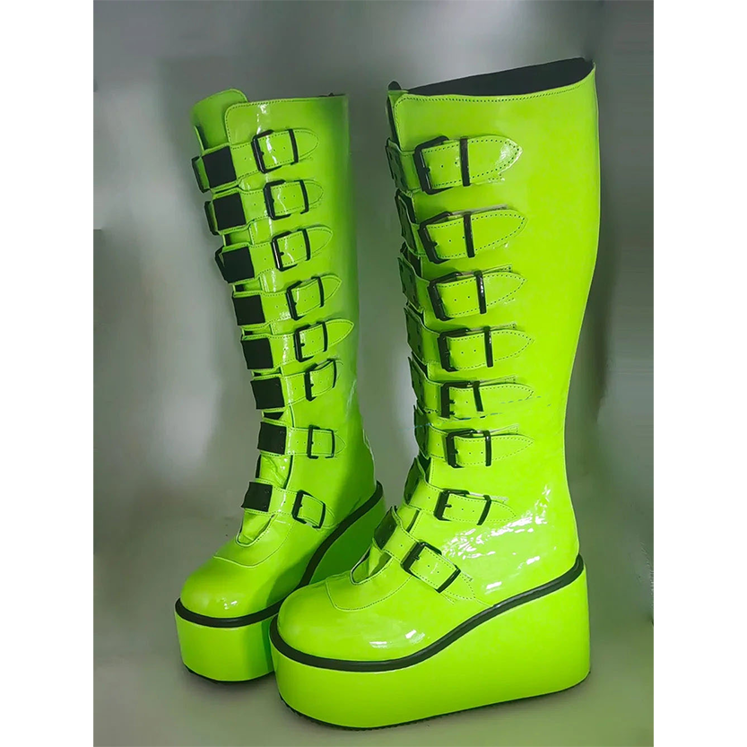 Funki Findz | Boots | Women's Metal Buckle Platform Y2K Wedge