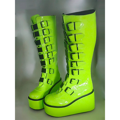 Funki Findz | Boots | Women's Metal Buckle Platform Y2K Wedge