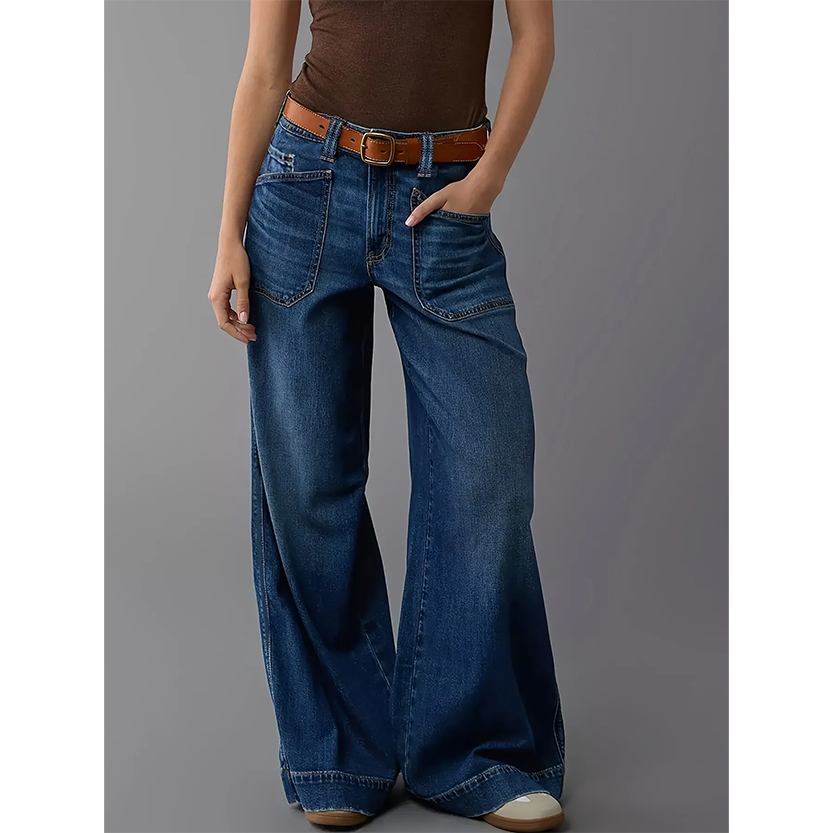 Funki Findz | Pants | Women's High Waist Wide Leg Wash Jeans
