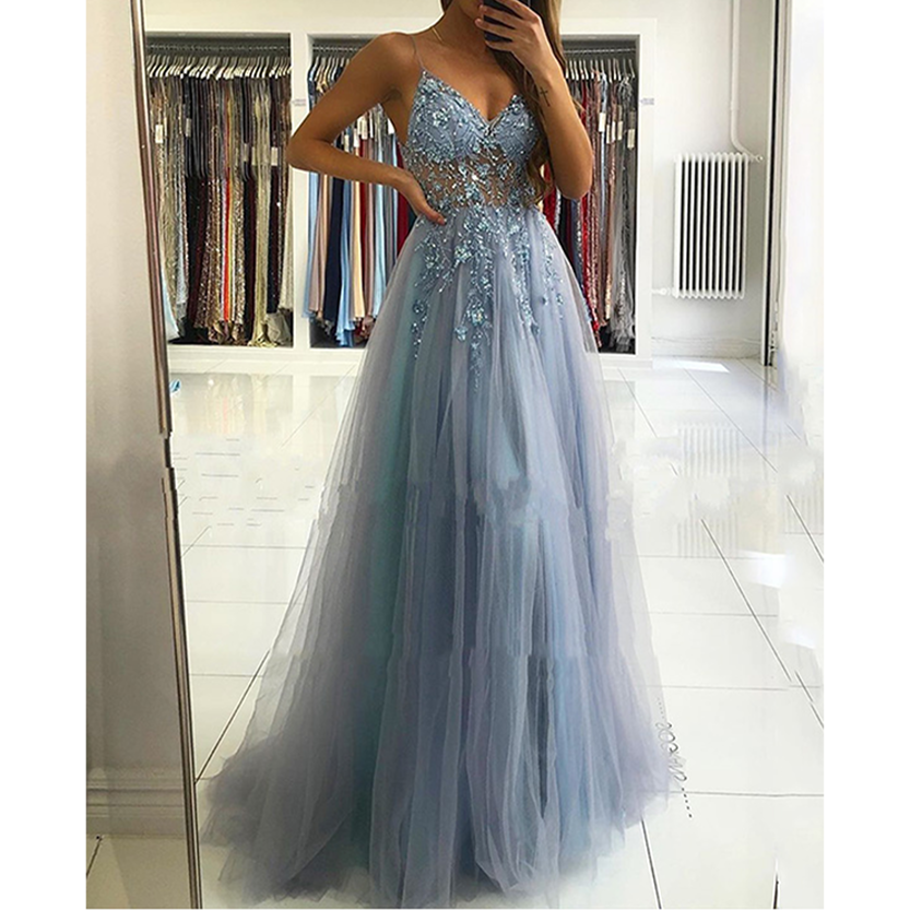 Funki Findz | Dresses | Women's Strappy Full Length Ball Dress