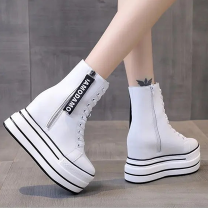 Funki Findz | Boots | Women's Platform Zip Ankle Boot Sneakers