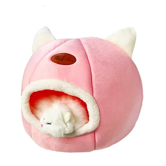 Funki Findz | Pet Beds | Cat Beds | Cozy Sweet Pink Cave House