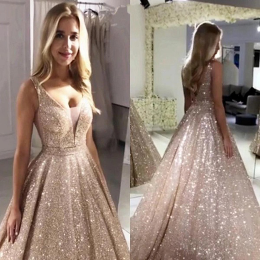 Funki Findz | Dresses | Women's Long Sparkly Sequin Ball Gown