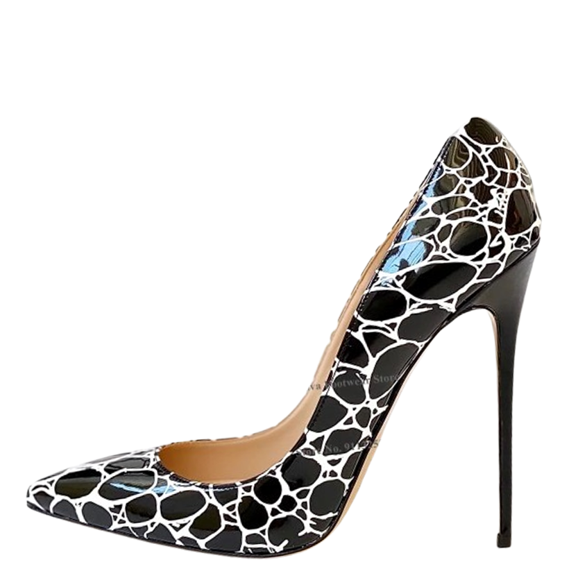 Funki Findz | Shoes | Women's Patent Leather Oval Pattern Stilettos