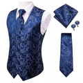 Funki Findz | Vests | Men's Formal 4 Pcs Silk Slim Waistcoat Sets