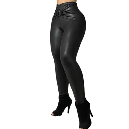Funki Findz | Pants | Women's PU Leather High Waist Slim Pants
