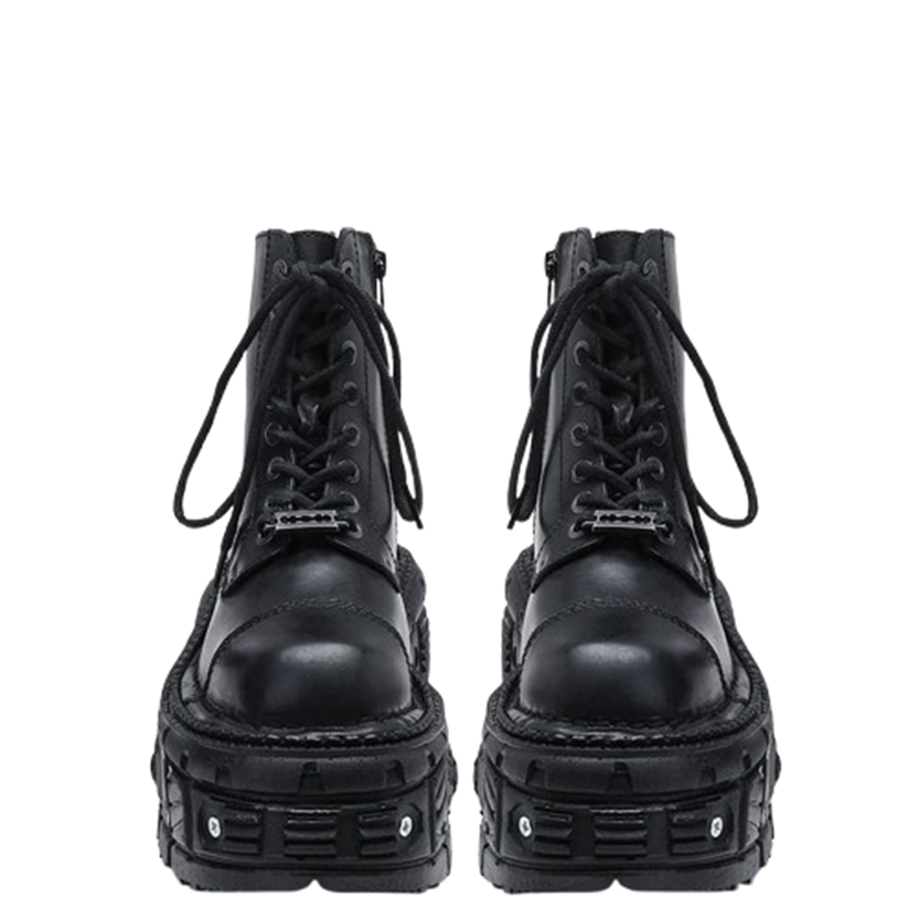Funki Findz | Boots | Women's Leather Dark Punk Lace Up Boot