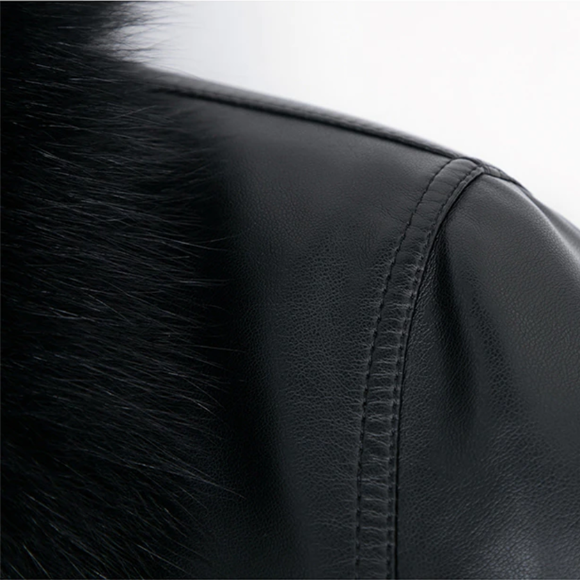 Funki Findz | Jackets | Men's Leather Fleece, Duck Down Jacket