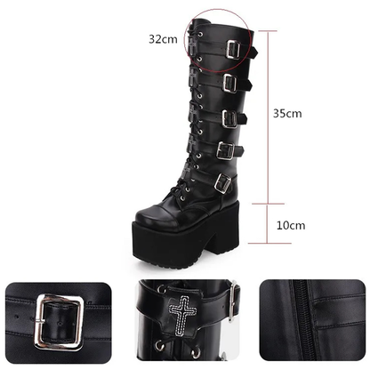 Funki Findz | Boots | Women's Gothic Punk Cross Platform Boots