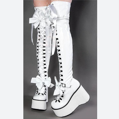 Funki Findz | Boots | Women's Butterfly Bow Over the Knee Boots