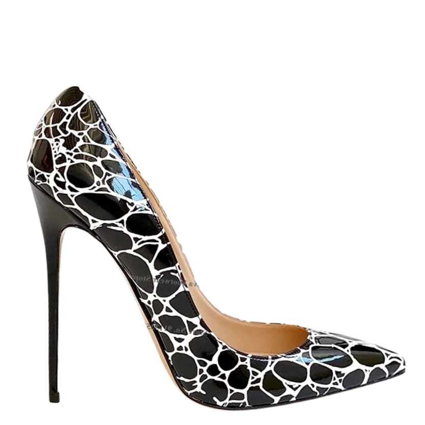 Funki Findz | Shoes | Women's Patent Leather Oval Pattern Stilettos