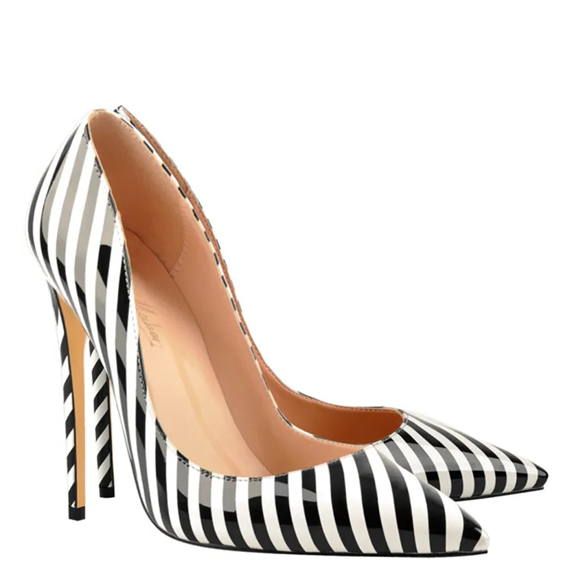 Funki Findz | Shoes | Women's Luxury Striped High Heel Stilettos