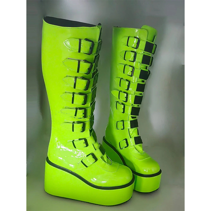 Funki Findz | Boots | Women's Metal Buckle Platform Y2K Wedge