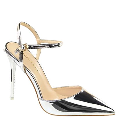 Funki Findz | Shoes | Women's Shiny Metallic Slingback Stilettos