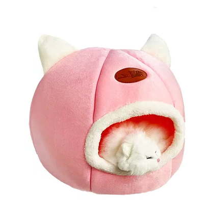 Funki Findz | Pet Beds | Cat Beds | Cozy Sweet Pink Cave House
