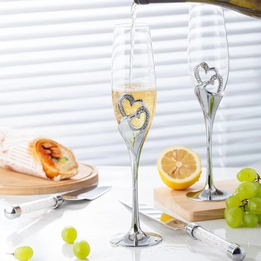 Funki Findz | Glasses | Wedding Champagne Flutes Cake Set x 4