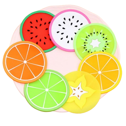 Funki Findz | Coasters | Fruit Design Drink Mats 6 | 7 Pcs Sets