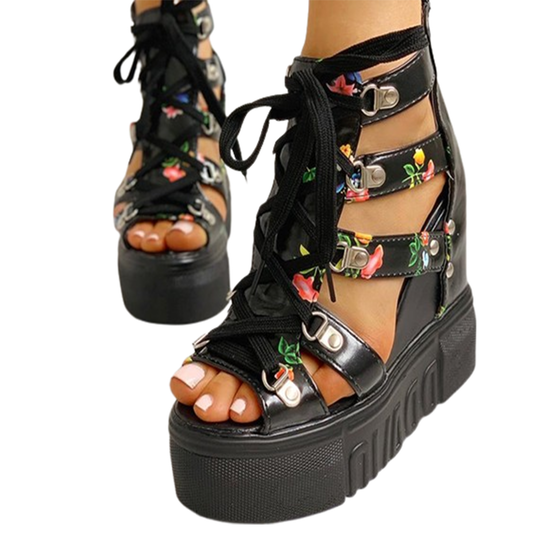 Funki Findz | Shoes | Women's Strappy Platform Wedge Shoes