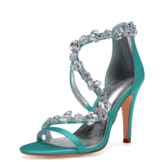 Funki Findz | Shoes | Women's Satin Crystal Bridal Prom Stilettos