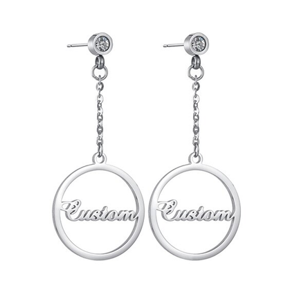 Funki Findz | Earrings | Custom Name Phrase Initial Drop Earring