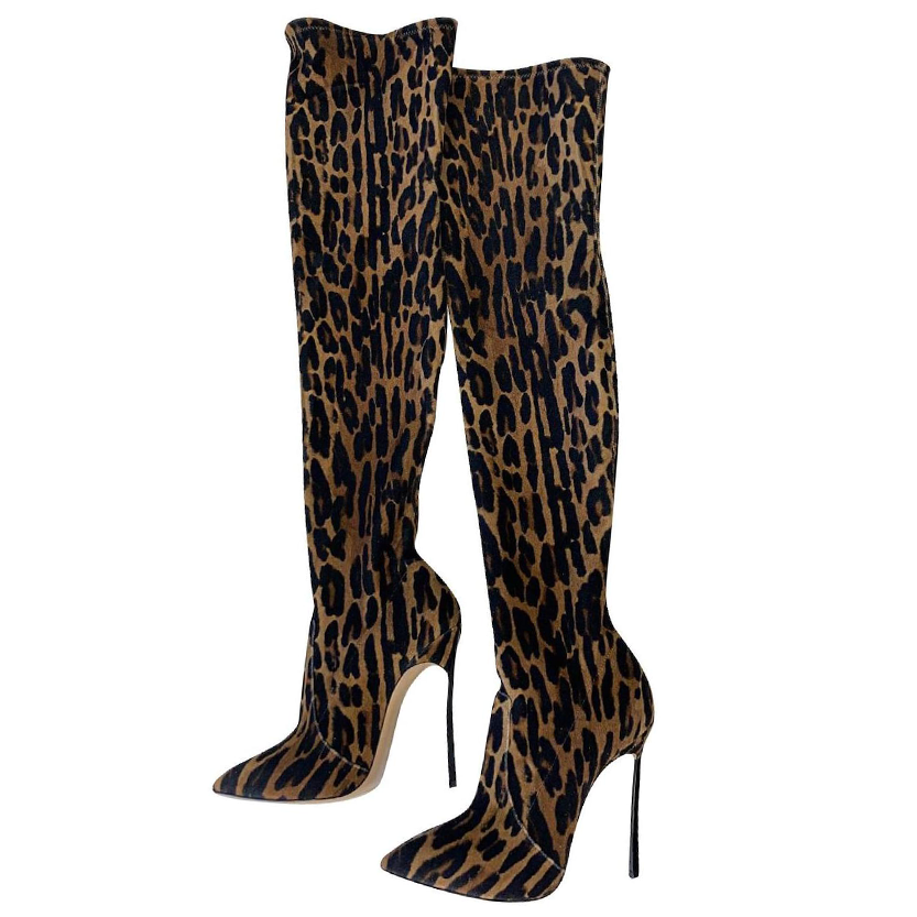 Funki Findz | Boots | Women's Leopard Print Over-Knee Boots