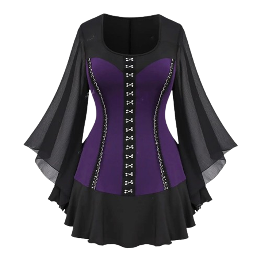Funki Findz | Shirts | Women's Gothic Lace Flared Sleeves Shirts