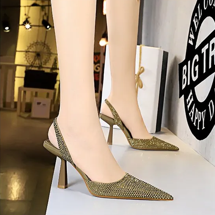 Funki Findz | Shoes | Women's Shiny Beaded Mid Heeled Mules