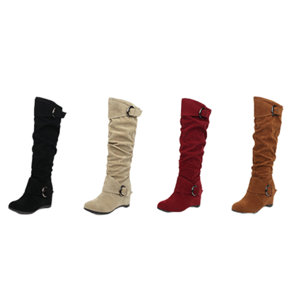 Funki Findz | Boots | Women's Mid-Calf Suede Wedge Boot