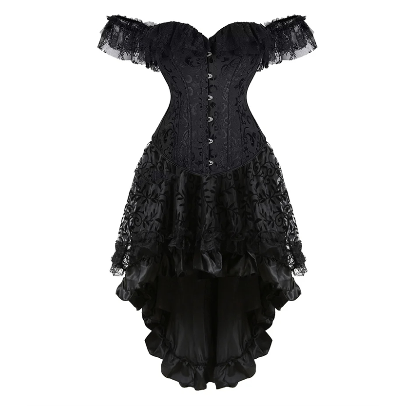 Funki Findz | Dresses | Women's Lace 2 Pcs Corset Skirt Sets