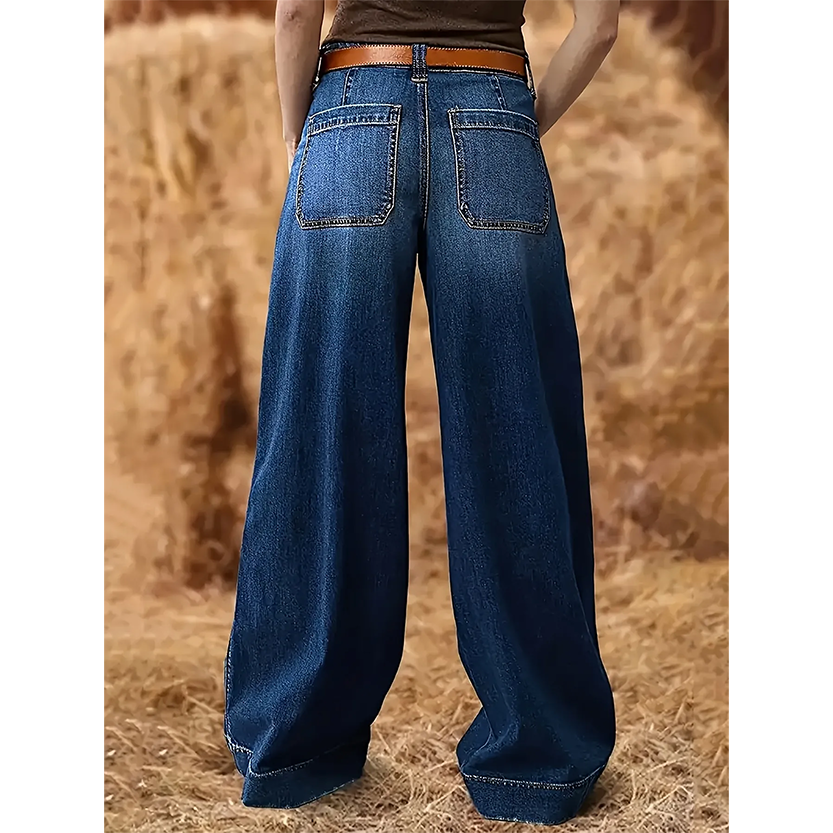 Funki Findz | Pants | Women's High Waist Wide Leg Wash Jeans