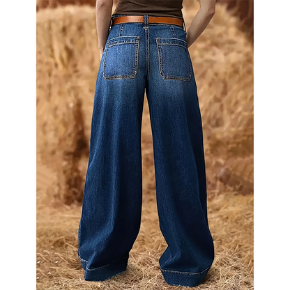 Funki Findz | Pants | Women's High Waist Wide Leg Wash Jeans
